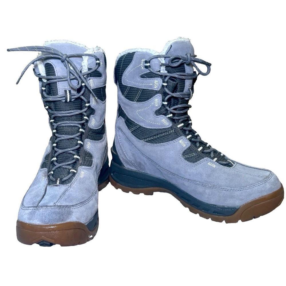 Vasque Pow Pow UltraDry Waterproof Snow Boots Womens 9M Grey Blue Leather 7805